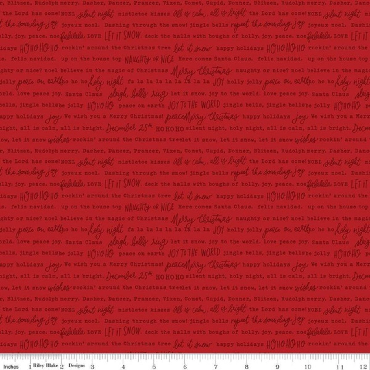 Words in Red (c16357-red) | Charming Christmas | Kelsey Carlson | Riley Blake